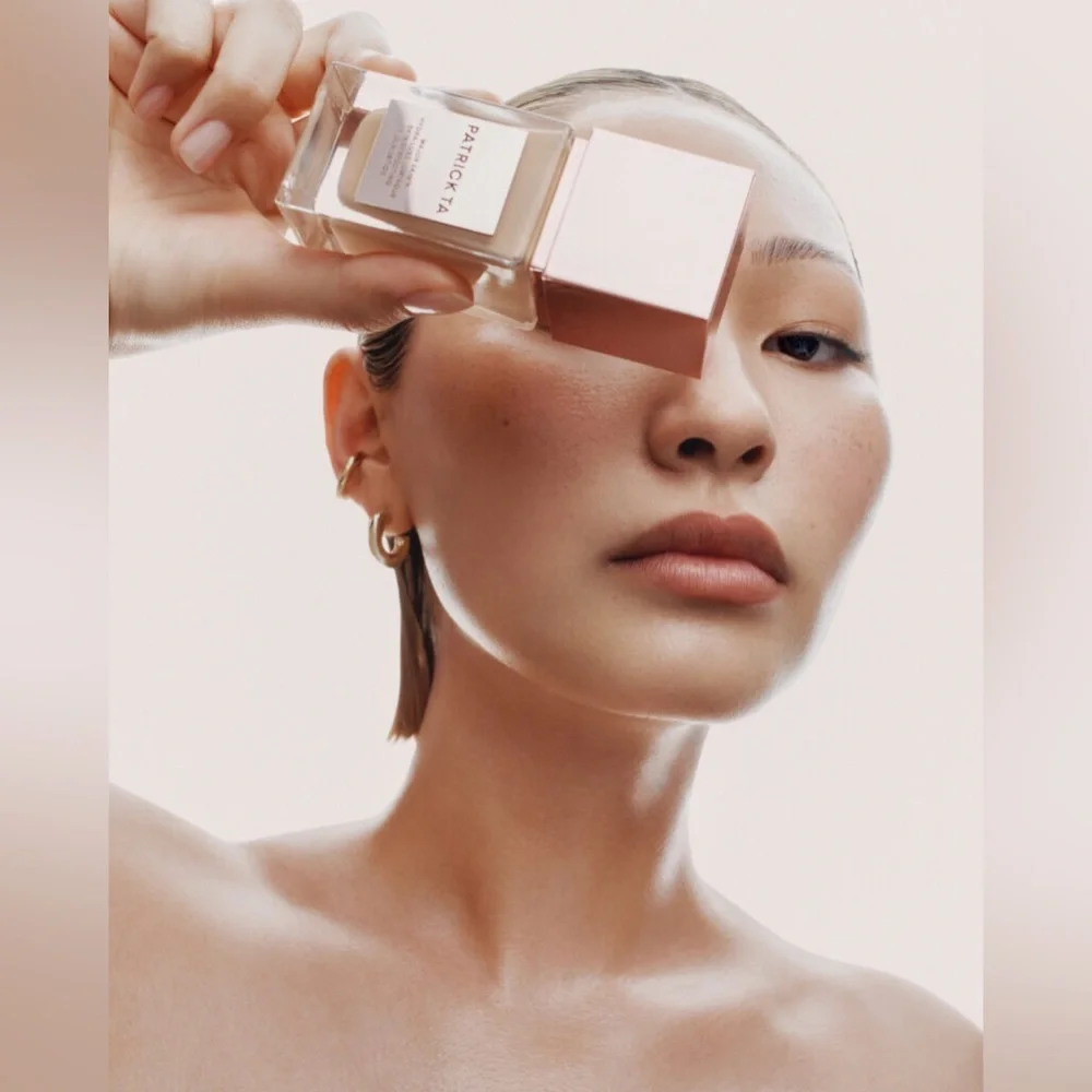Patrick Ta Hydra Luxe Luminous Skin Perfecting Foundation in Golden Neutral.